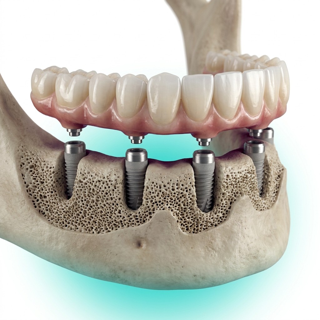 Protocolo dental fixo sobre implantes — reabilitação completa de arcada
